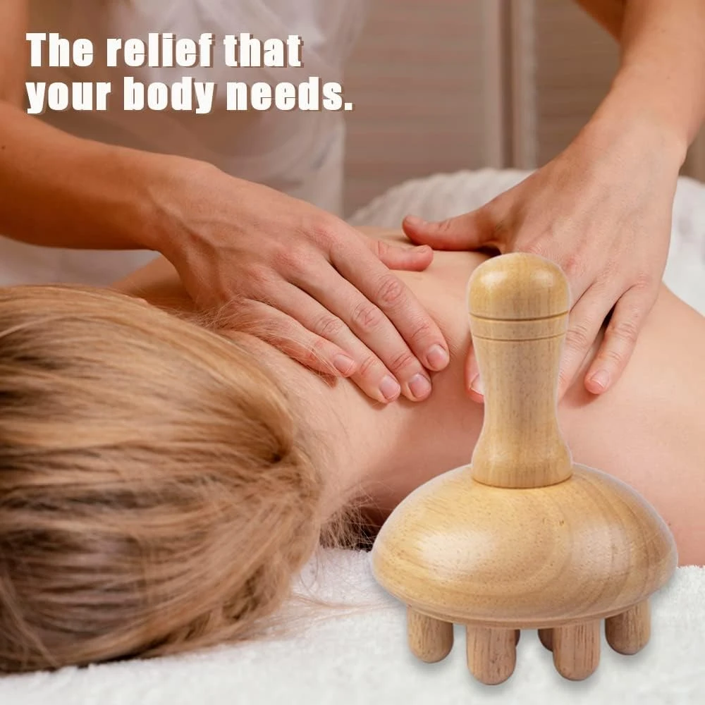 Wooden Mushroom Brush for Body Massage - Image 2