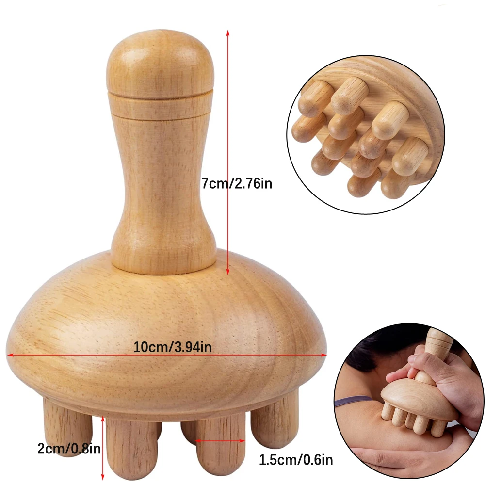 Wooden Mushroom Brush for Body Massage - Image 4